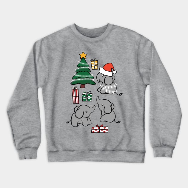 Cute Elephant Christmas Crewneck Sweatshirt by PerrinLeFeuvre